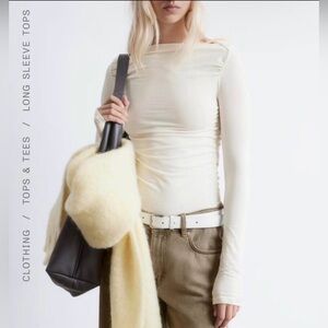 & Other Stories Cream Long Sleeve Top